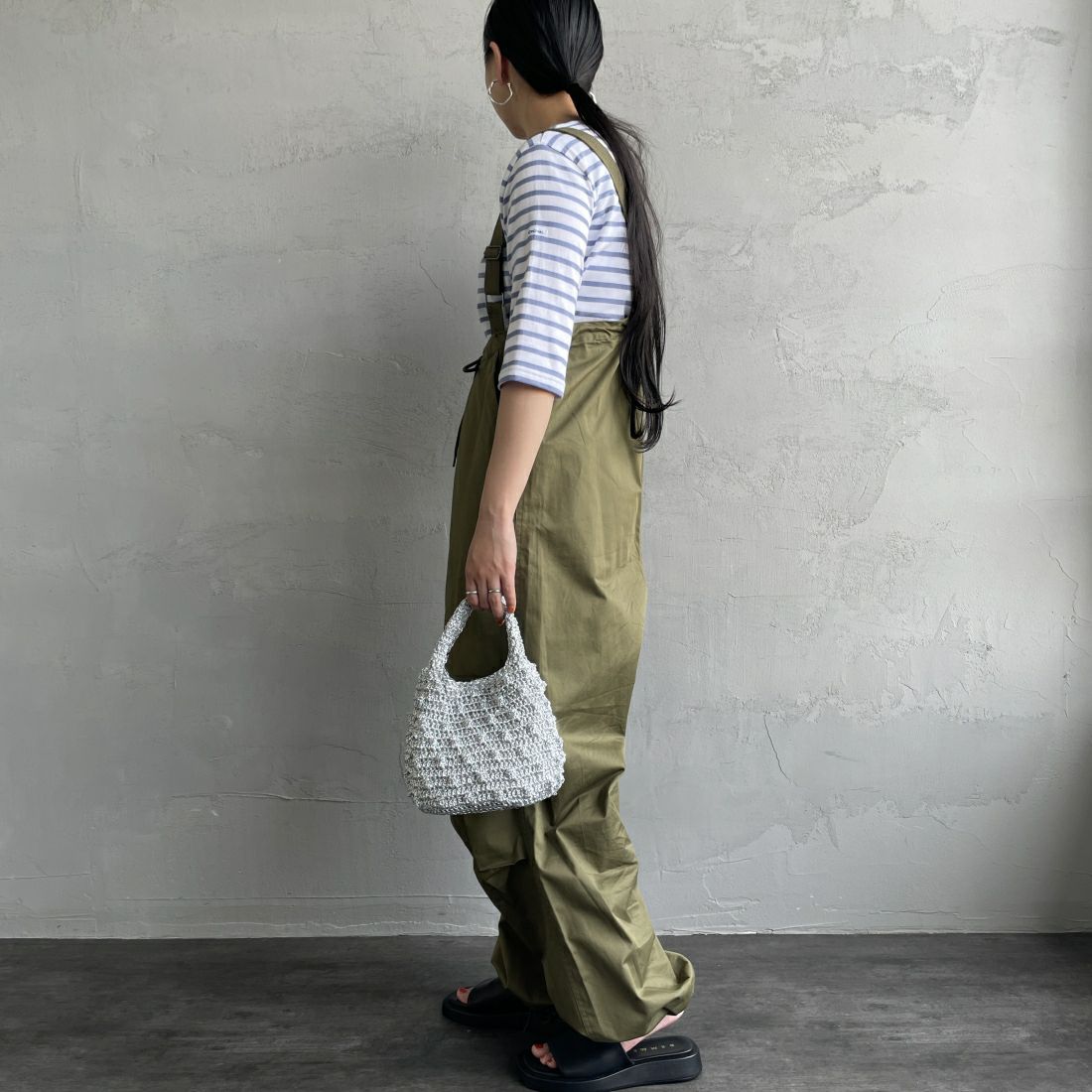 ORCIVAL [オーシバル] ハーフスリーブ ボーダーTシャツ [OR-C0136BFJ] WH/BLU LAV&&モデル身長：156cm　着用サイズ：2&&