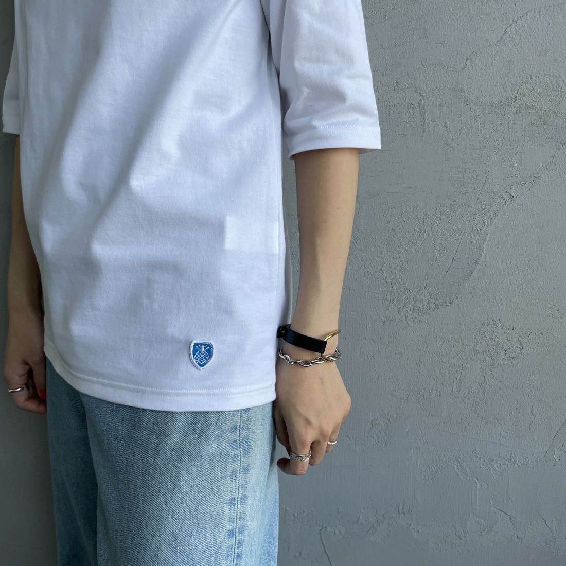 ORCIVAL [オーシバル] ハーフスリーブ ボーダーTシャツ [OR-C0136BFJ] WHITE &&モデル身長：160cm 着用サイズ：2&&