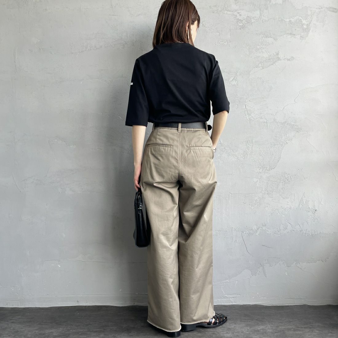 ORCIVAL [オーシバル] ハーフスリーブ ボーダーTシャツ [OR-C0136BFJ] BLACK &&モデル身長：158cm 着用サイズ：2&&