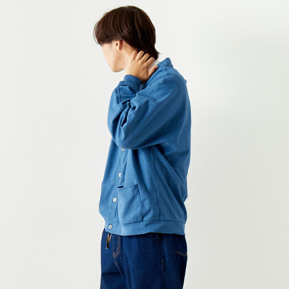 SLICK [スリック] ドライアムンゼン ドルマンスリーブカーディガン [5155843] 225 F.BLUE &&モデル身長：179cm 着用サイズ：2&&