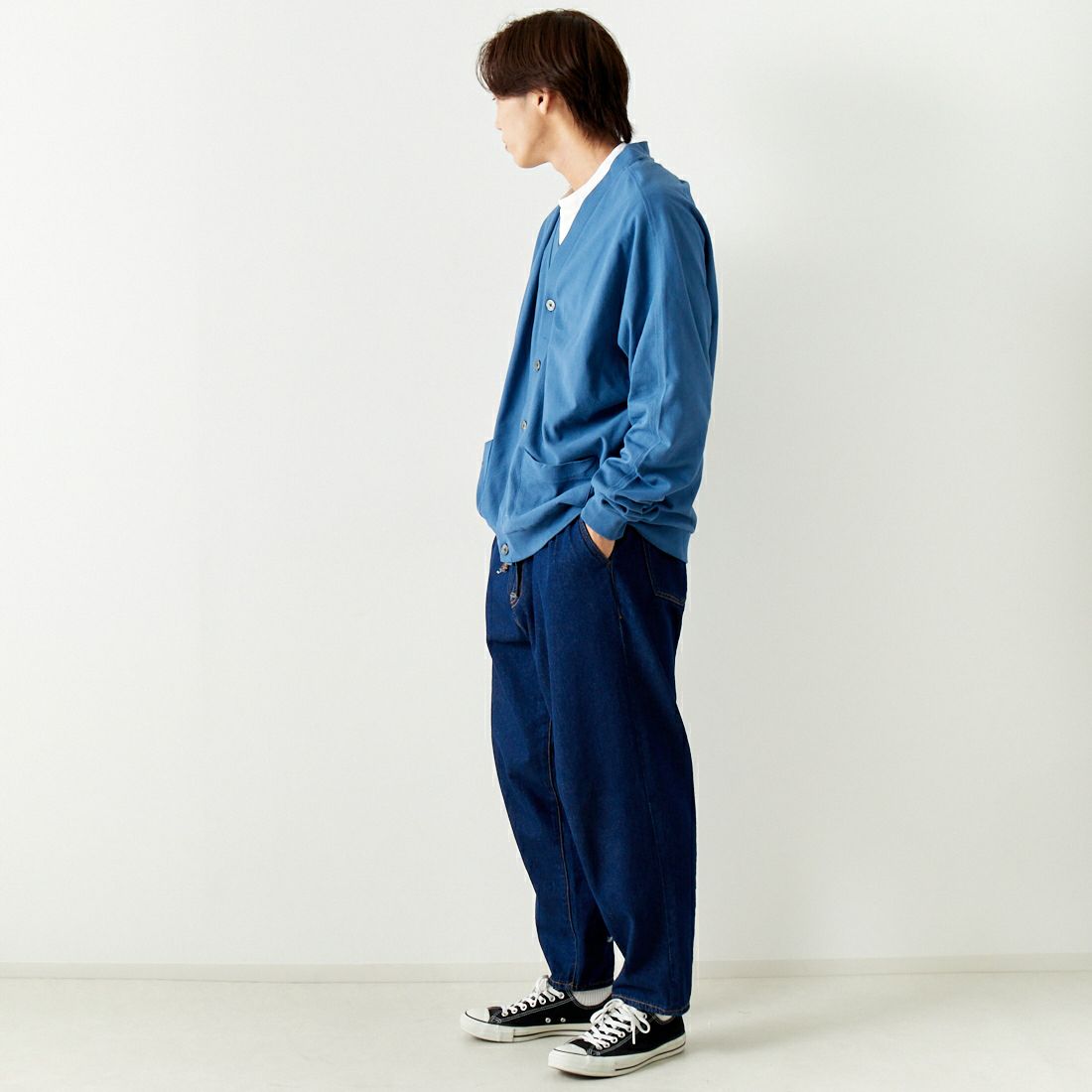 SLICK [スリック] ドライアムンゼン ドルマンスリーブカーディガン [5155843] 225 F.BLUE &&モデル身長：179cm 着用サイズ：2&&