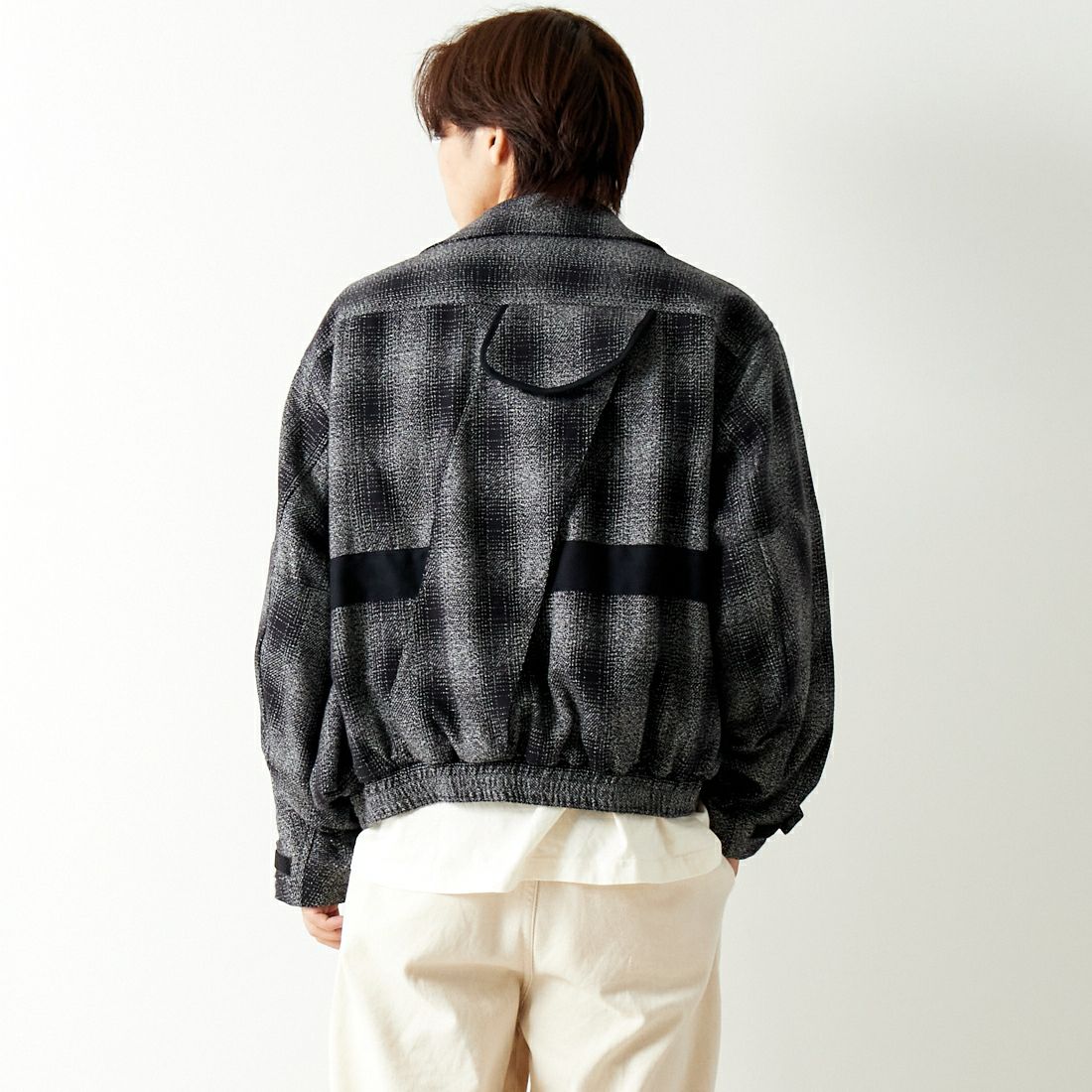 Name. [ネーム] フランネル フォトグラファーズ フライトジャケット [NMJK-008C] BLACK &&モデル身長：179cm 着用サイズ：1&&
