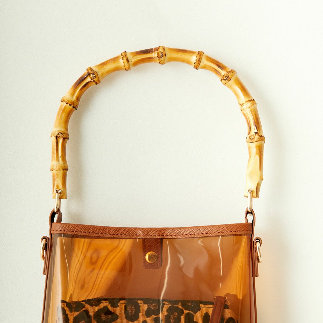 CACHELLIE [カシェリエ] TPU×バンブーハンドル 2WAY バッグ [C8445] BROWN