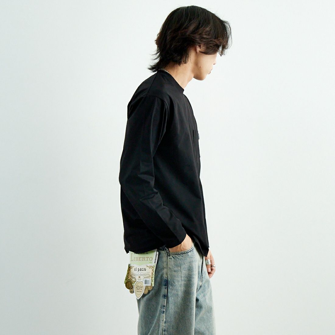 THE NORTH FACE [ザ ノースフェイス] ロングスリーブエアリーリラックスティー [NT62345] K &&モデル身長：179cm 着用サイズ：M&&