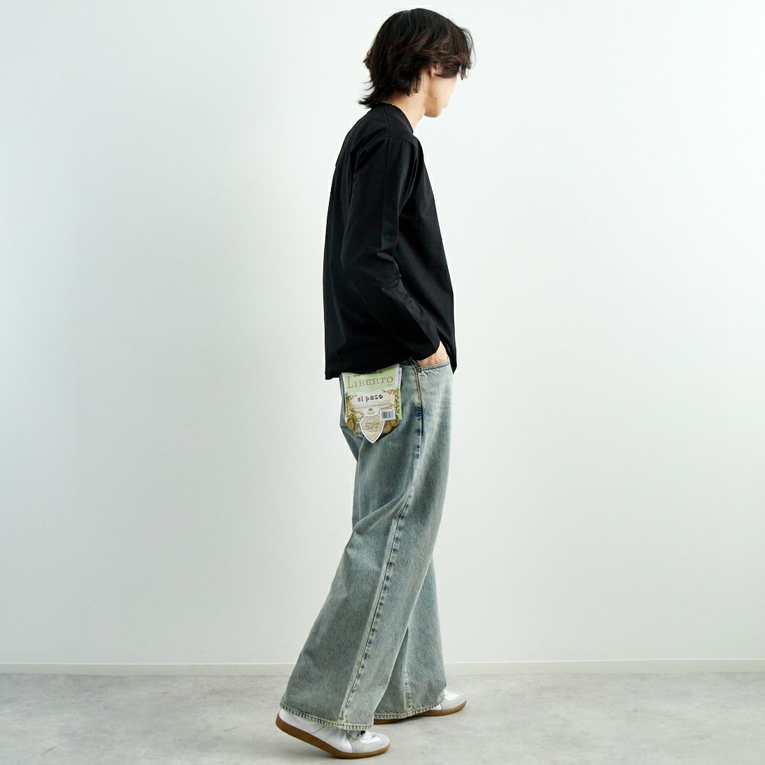 THE NORTH FACE [ザ ノースフェイス] ロングスリーブエアリーリラックスティー [NT62345] K &&モデル身長：179cm 着用サイズ：M&&