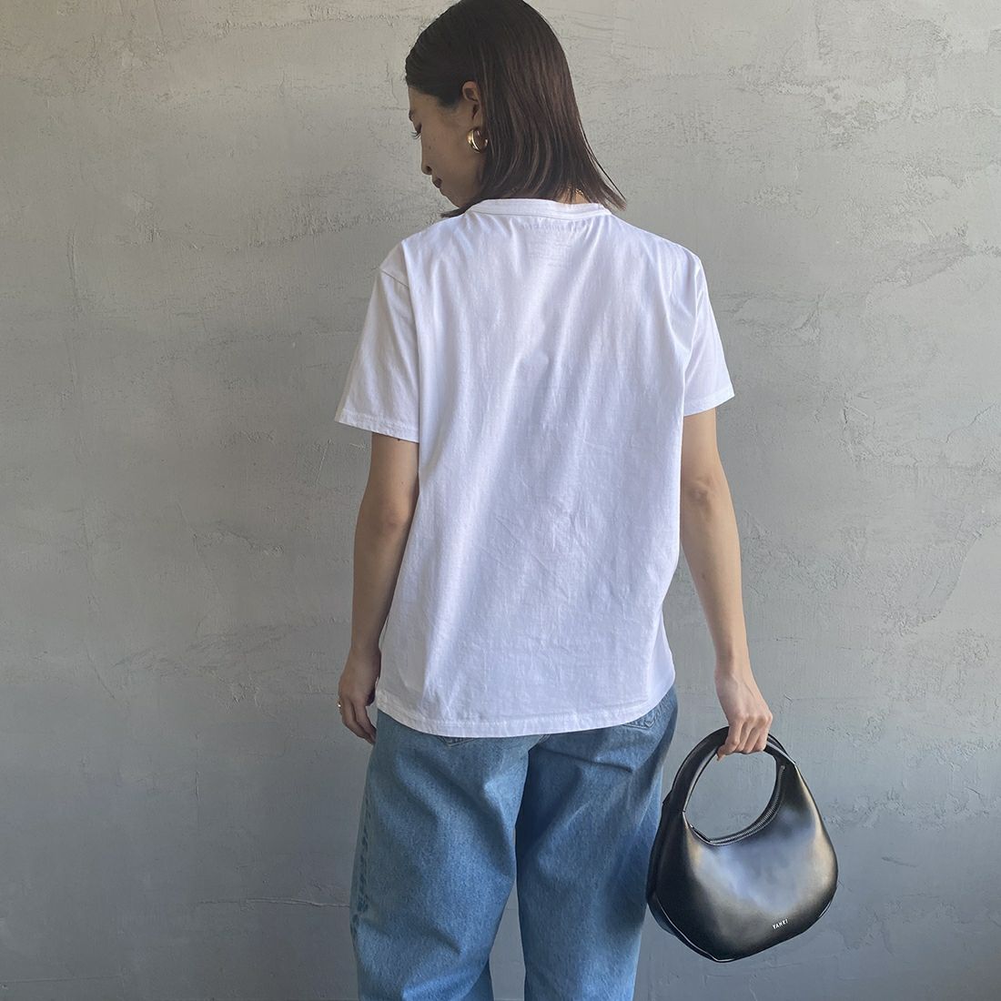 THE SHINZONE [ザ シンゾーン] コットンパックTシャツ [20SMSCU66] 85 W/BORDE &&モデル身長：163cm 着用サイズ：F0&&