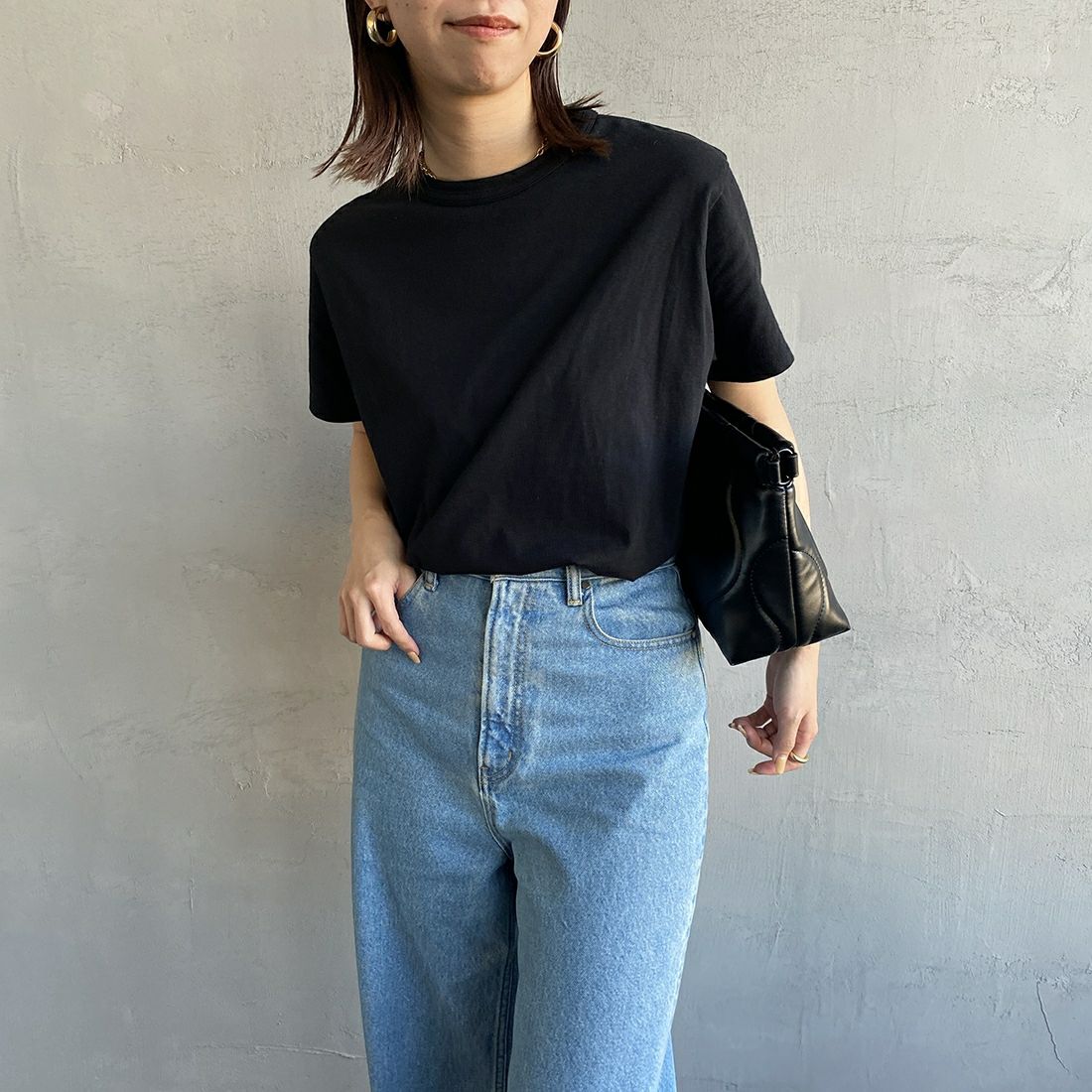 THE SHINZONE [ザ シンゾーン] コットンパックTシャツ [20SMSCU66] 00 MULTI &&モデル身長：163cm 着用サイズ：F0&&