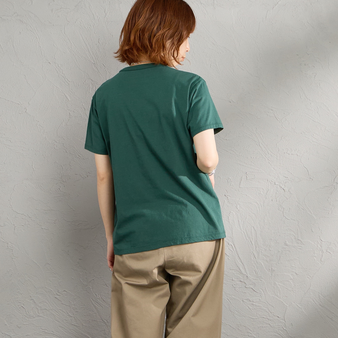 THE SHINZONE [ザ シンゾーン] コットンパックTシャツ [20SMSCU66] 00 MULTI &&モデル身長：163cm 着用サイズ：F0&&