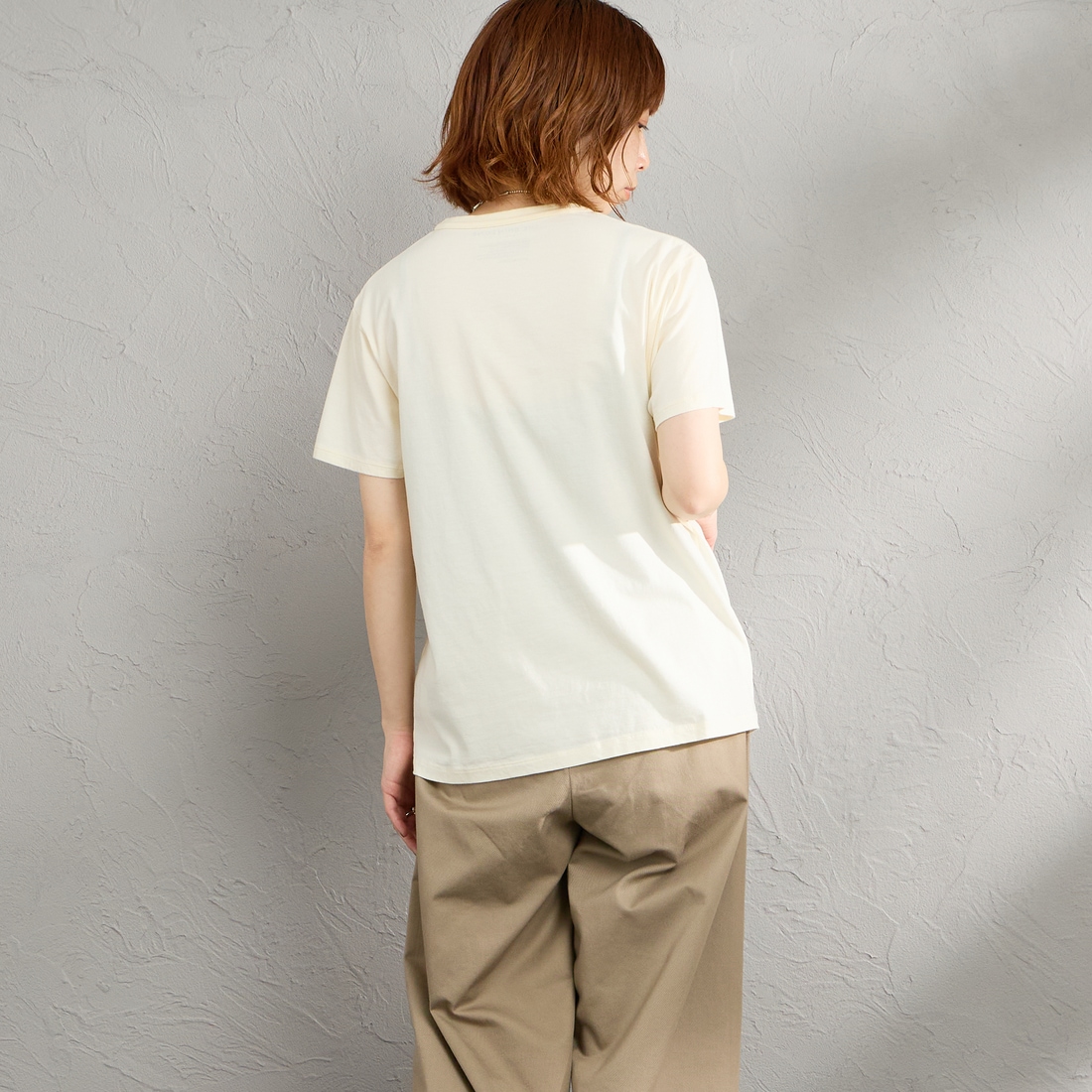 THE SHINZONE [ザ シンゾーン] コットンパックTシャツ [20SMSCU66] 05 C.GY/RE &&モデル身長：160cm 着用サイズ：F0&&