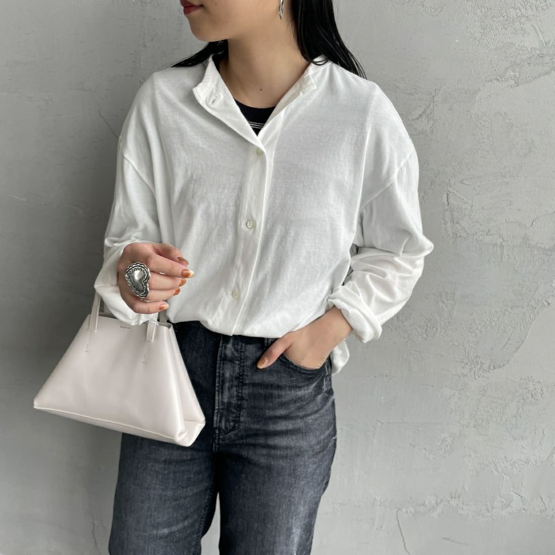 01 WHITE&&モデル身長：156cm 着用サイズ：F0&&