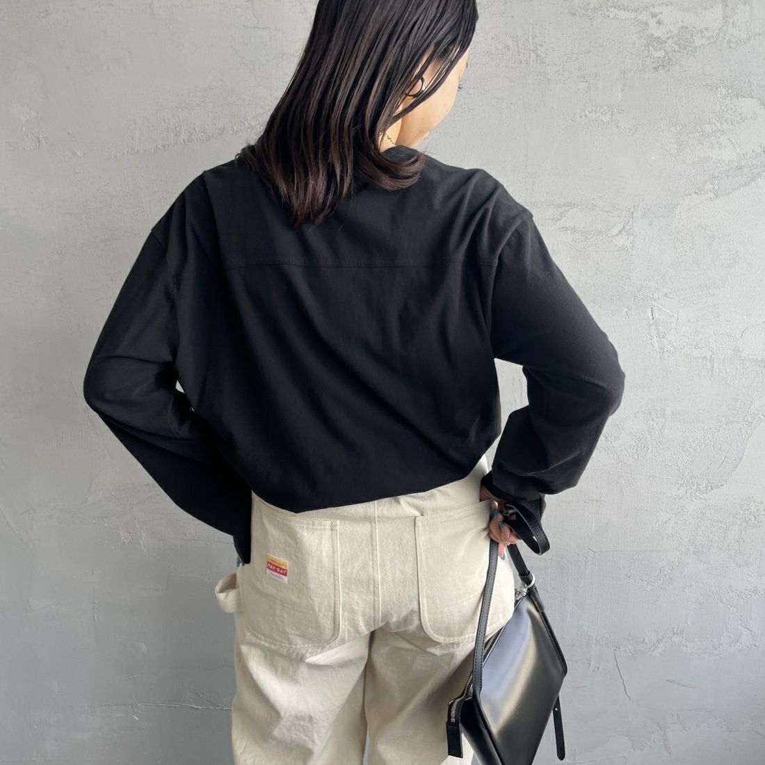 THE SHINZONE [ザ シンゾーン] ハイツイストコットンカーディガン [20SMSCU53] 07 BLACK &&モデル身長：163cm 着用サイズ：F0&&