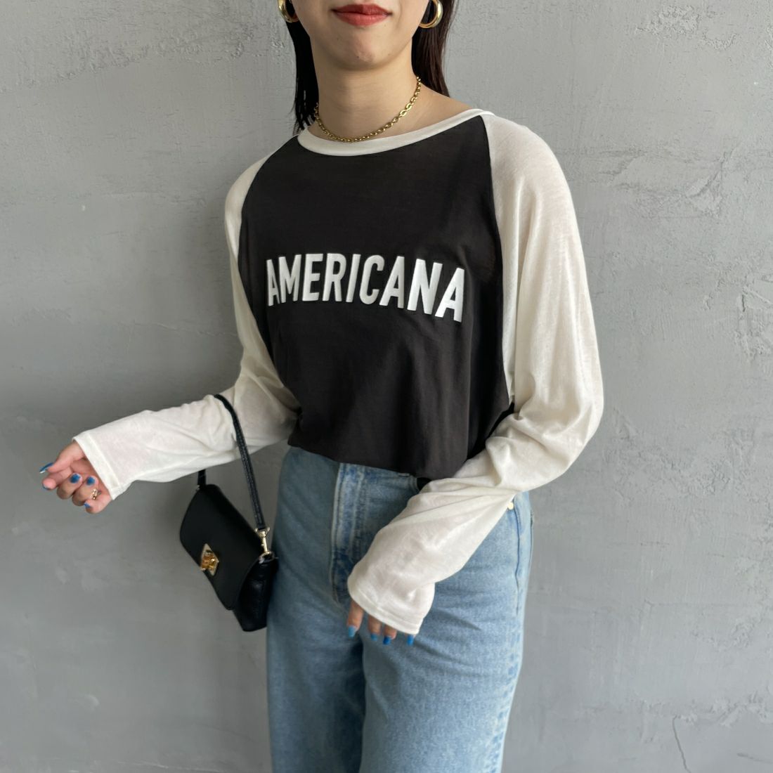 Americana [アメリカーナ] ラグランスリーブ ベースボールTシャツ [BRF