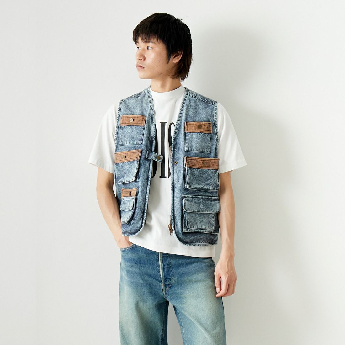 WOOLRICH [ウールリッチ] コーデュラダックベスト [WJVE0018] IB &&モデル身長：182cm 着用サイズ：M&&