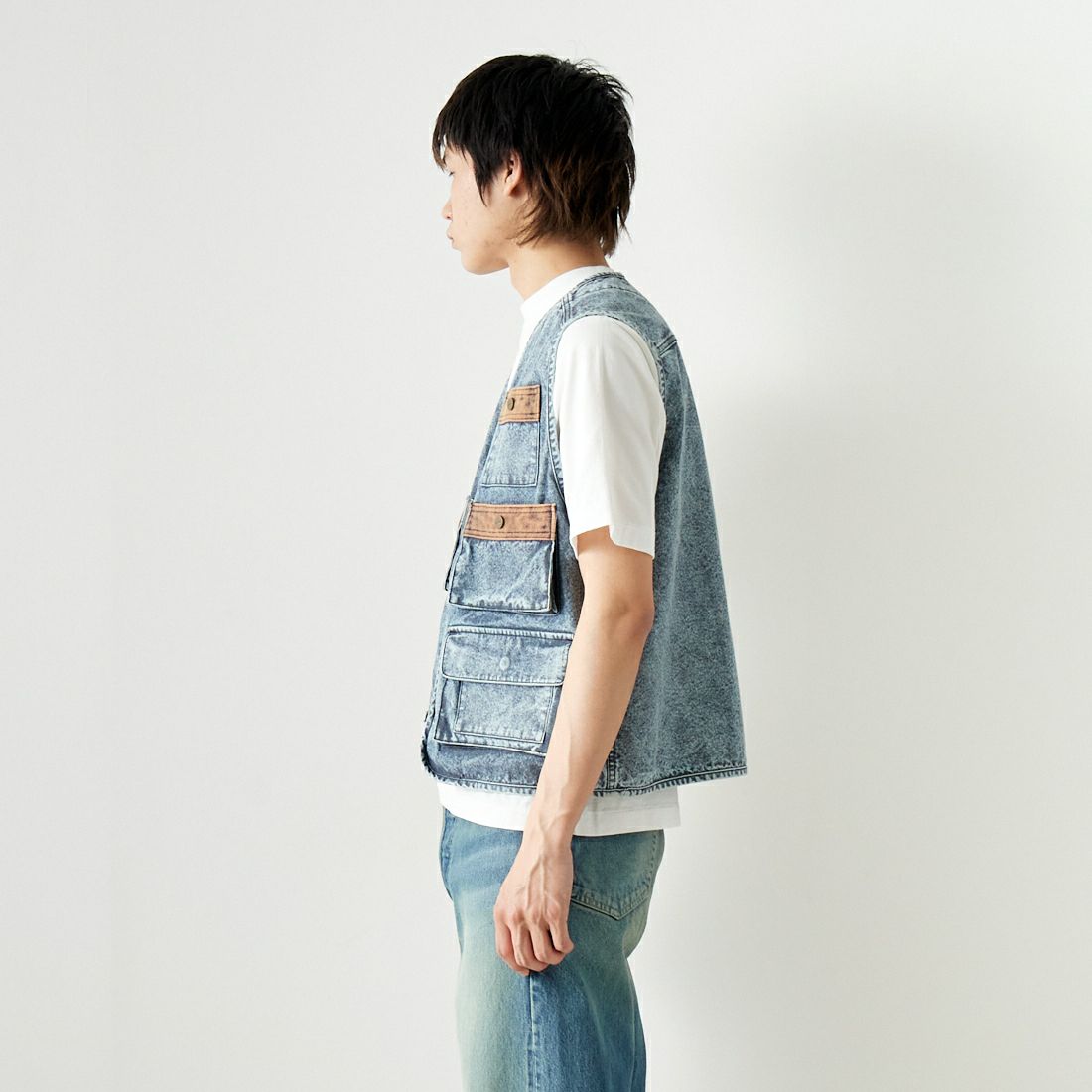 WOOLRICH [ウールリッチ] コーデュラダックベスト [WJVE0018] IB &&モデル身長：182cm 着用サイズ：M&&