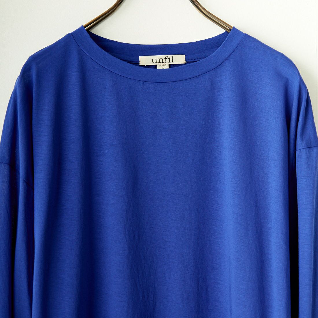 UNFIL [アンフィル] ツイステッドコットン シアーTシャツ [WFSP-UW134] LAPIS BLUE