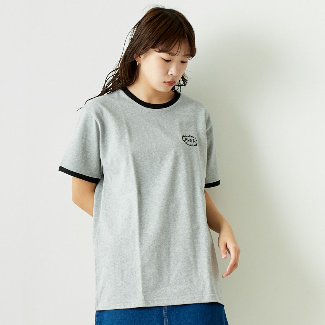 RVCA [ルーカ] ファイヤーブランド リンガーTシャツ [BE041-236] ATH &&モデル身長：167cm 着用サイズ：S&&