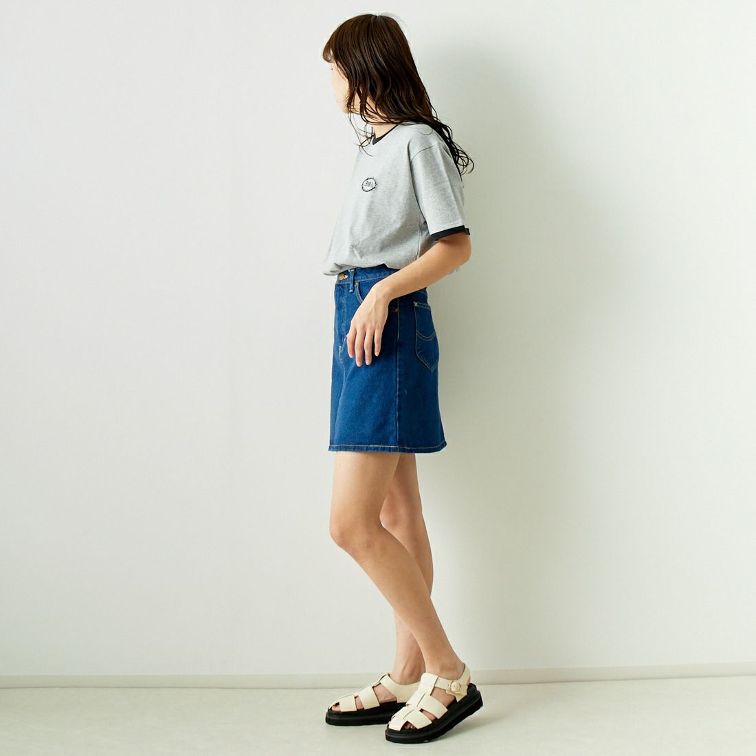 RVCA [ルーカ] ファイヤーブランド リンガーTシャツ [BE041-236] ATH &&モデル身長：167cm 着用サイズ：S&&