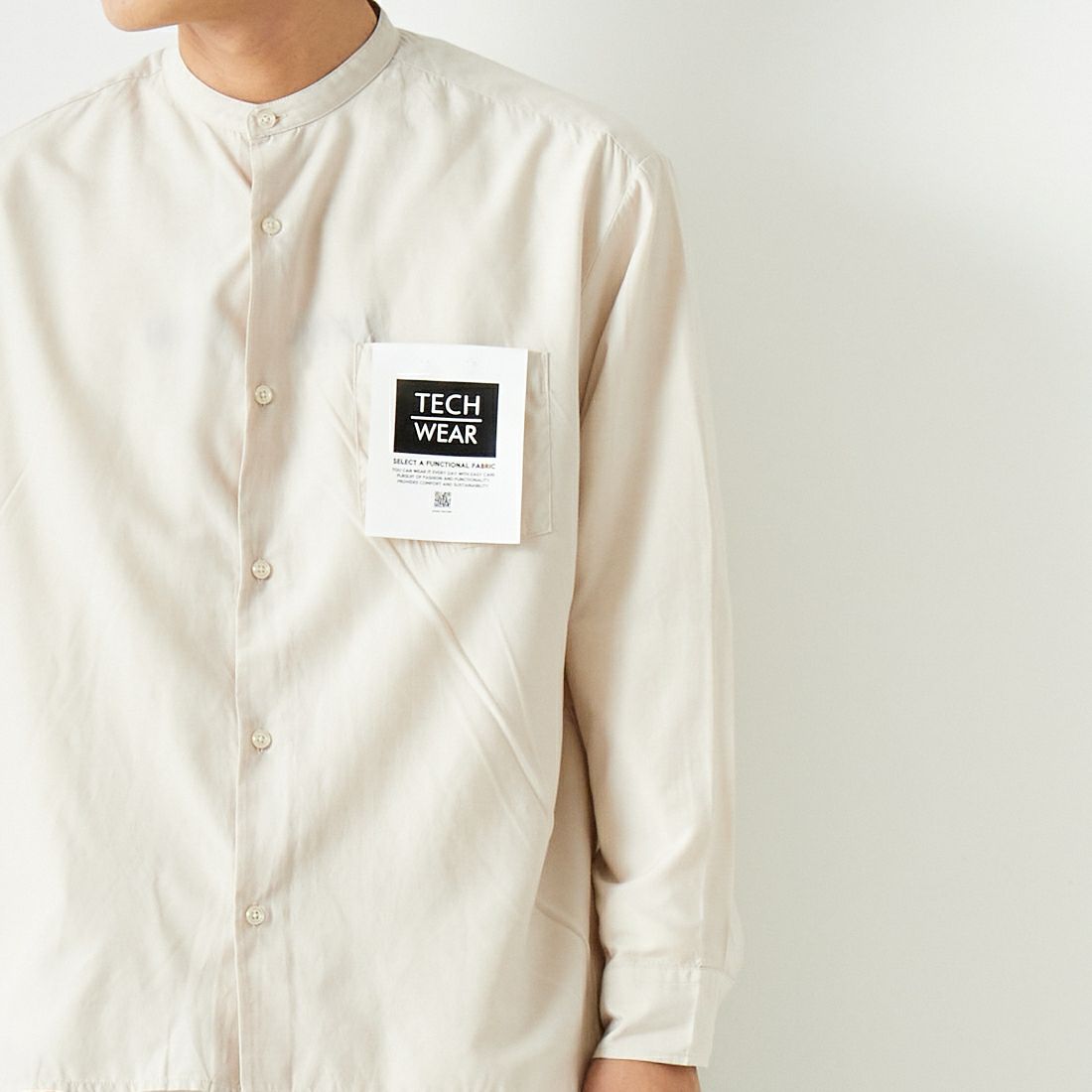 Jeans Factory Clothes [ジーンズファクトリークローズ] ロングスリーブ テックリネンバンドカラーシャツ [EPC-41100] 1 O.WHITE