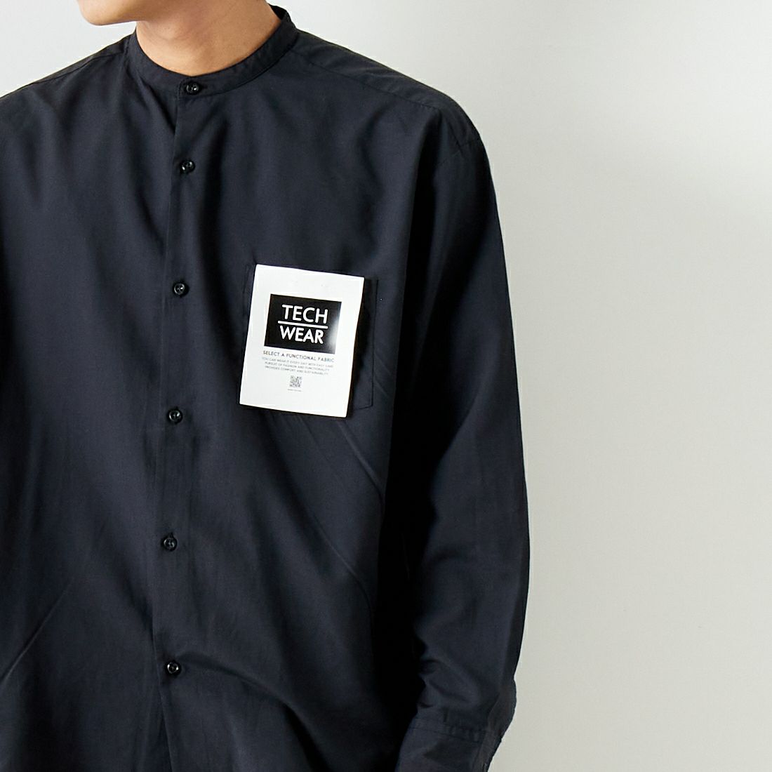 Jeans Factory Clothes [ジーンズファクトリークローズ] ロングスリーブ テックリネンバンドカラーシャツ [EPC-41100] 6 CHARCOAL