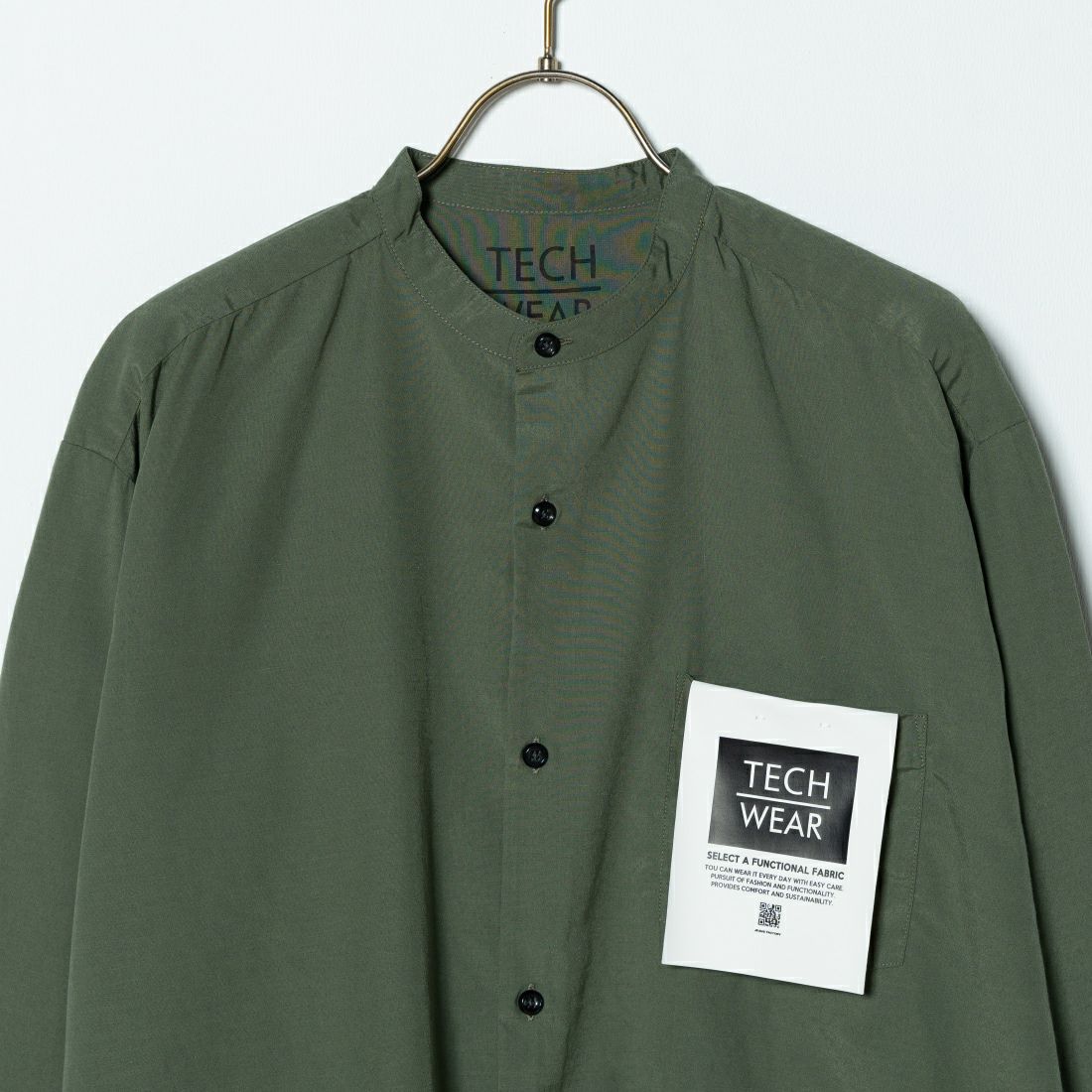 Jeans Factory Clothes [ジーンズファクトリークローズ] ロングスリーブ テックリネンバンドカラーシャツ [EPC-41100] 5 OLIVE