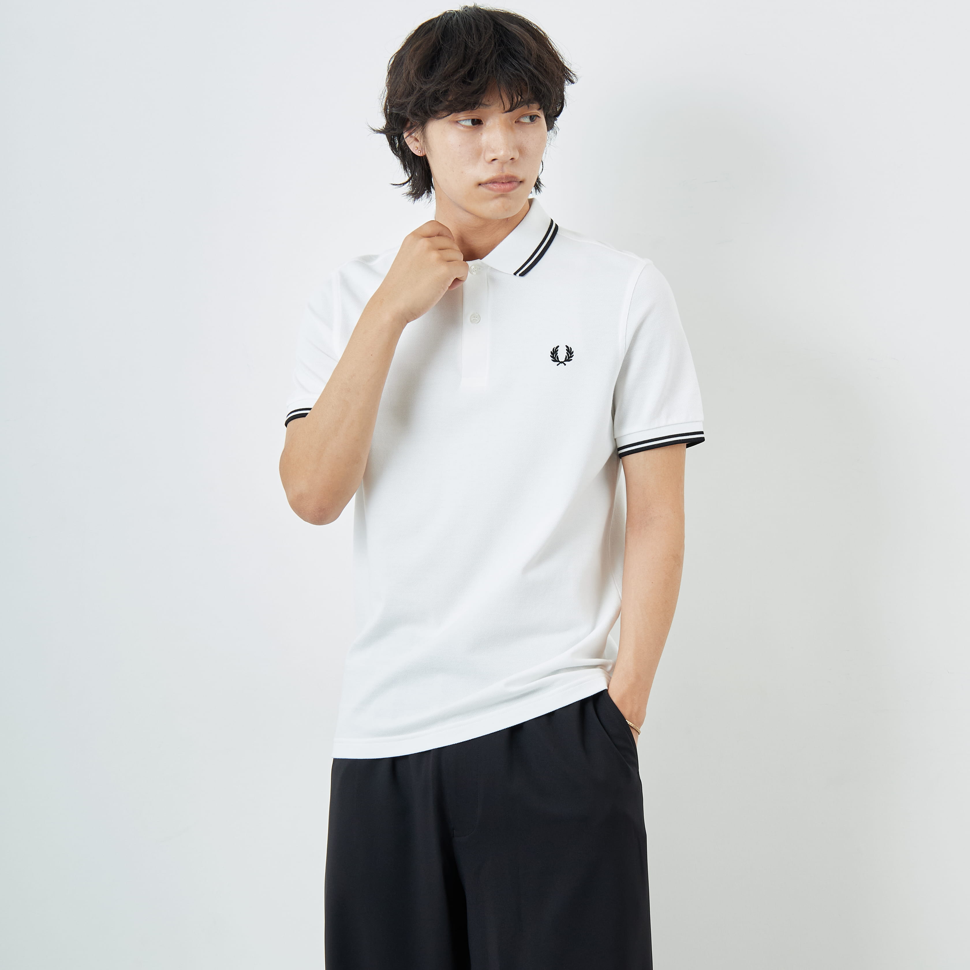 FRED PERRY [フレッドペリー] ティップライン ロゴ刺繍ポロシャツ