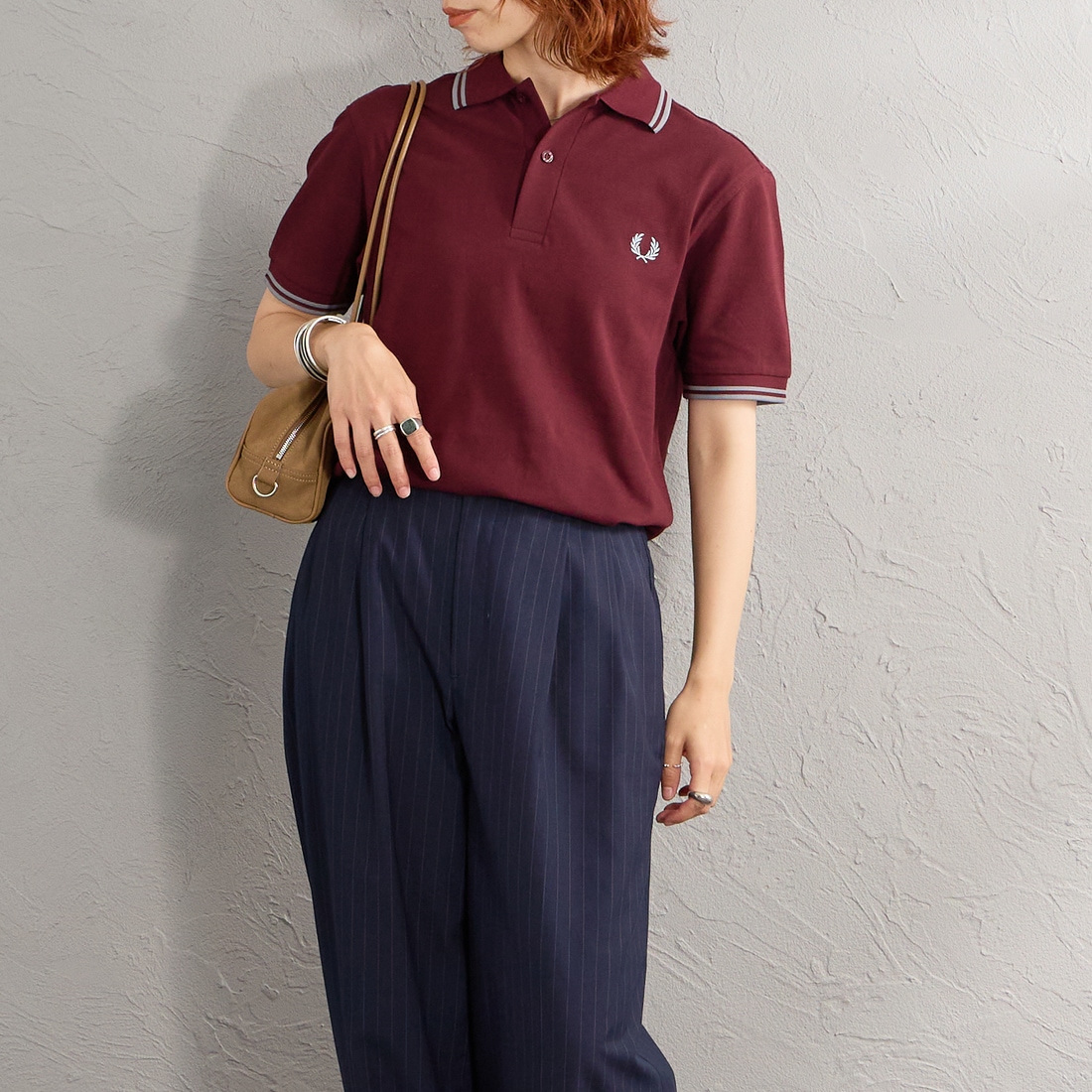 FRED PERRY [フレッドペリー] ティップライン ロゴ刺繍ポロシャツ 