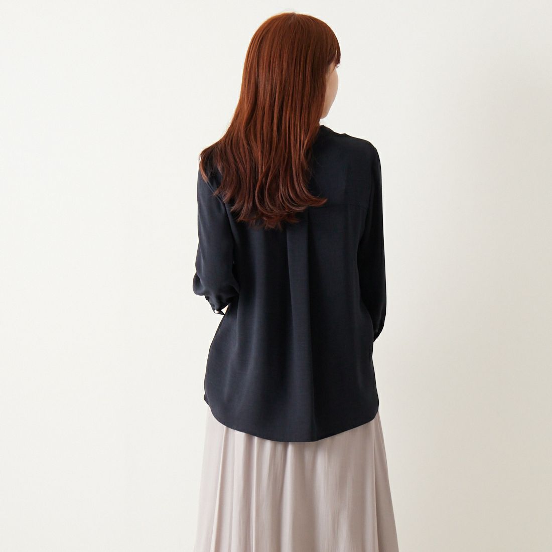Jf Ready Made [ジェイエフレディメイド] スラブスキッパーブラウス [8545366-01] 83 ﾈｲﾋﾞｰ &&モデル身長：167cm 着用サイズ：F&&