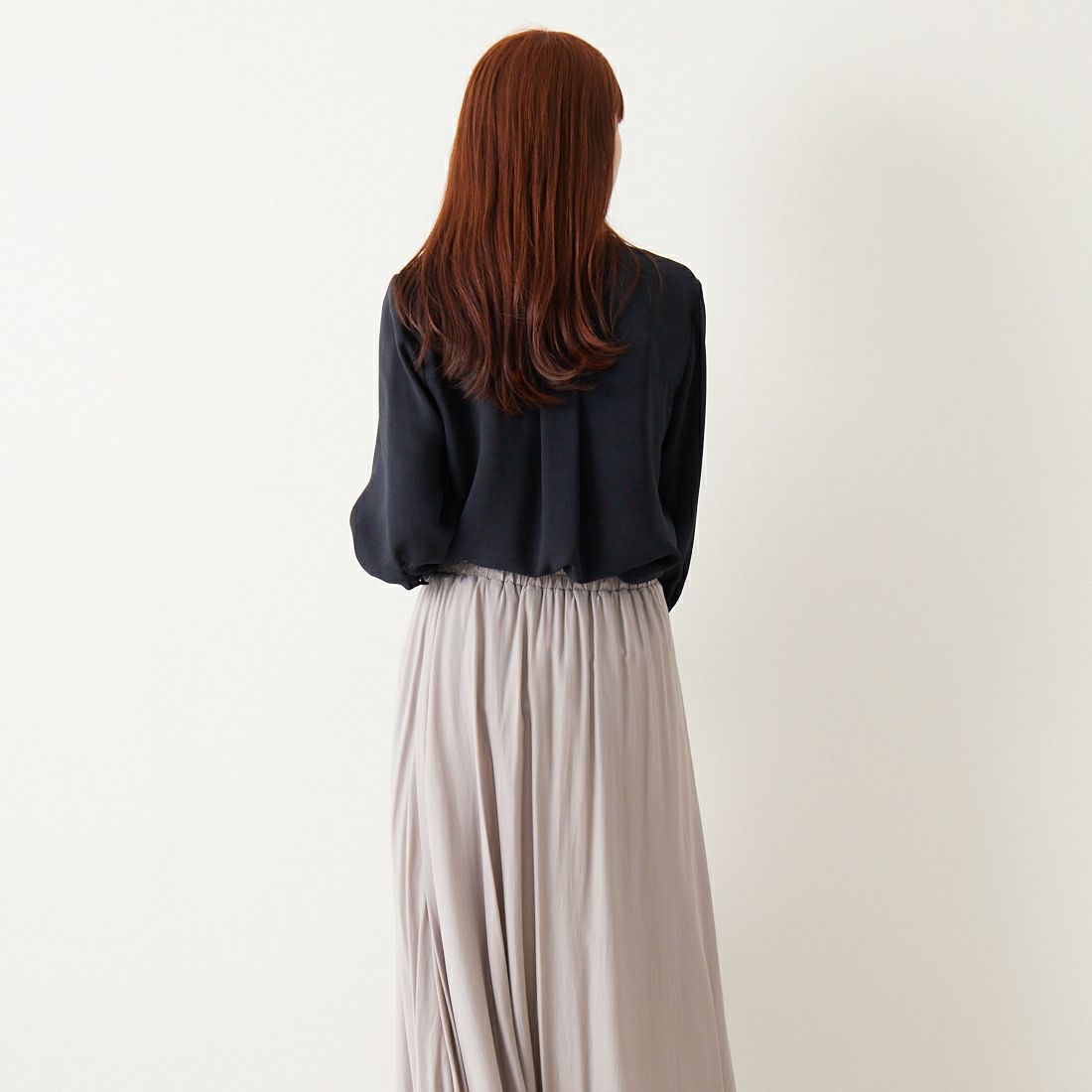 Jf Ready Made [ジェイエフレディメイド] スラブスキッパーブラウス [8545366-01] 83 ﾈｲﾋﾞｰ &&モデル身長：167cm 着用サイズ：F&&