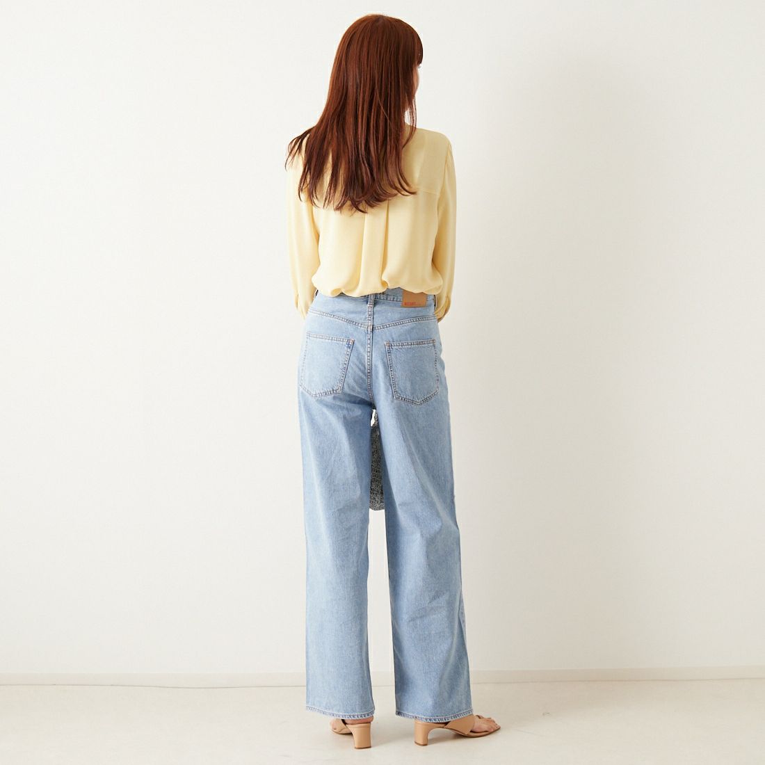 Jf Ready Made [ジェイエフレディメイド] スラブスキッパーブラウス [8545366-01] 52 ｲｴﾛｰ &&モデル身長：167cm 着用サイズ：F&&