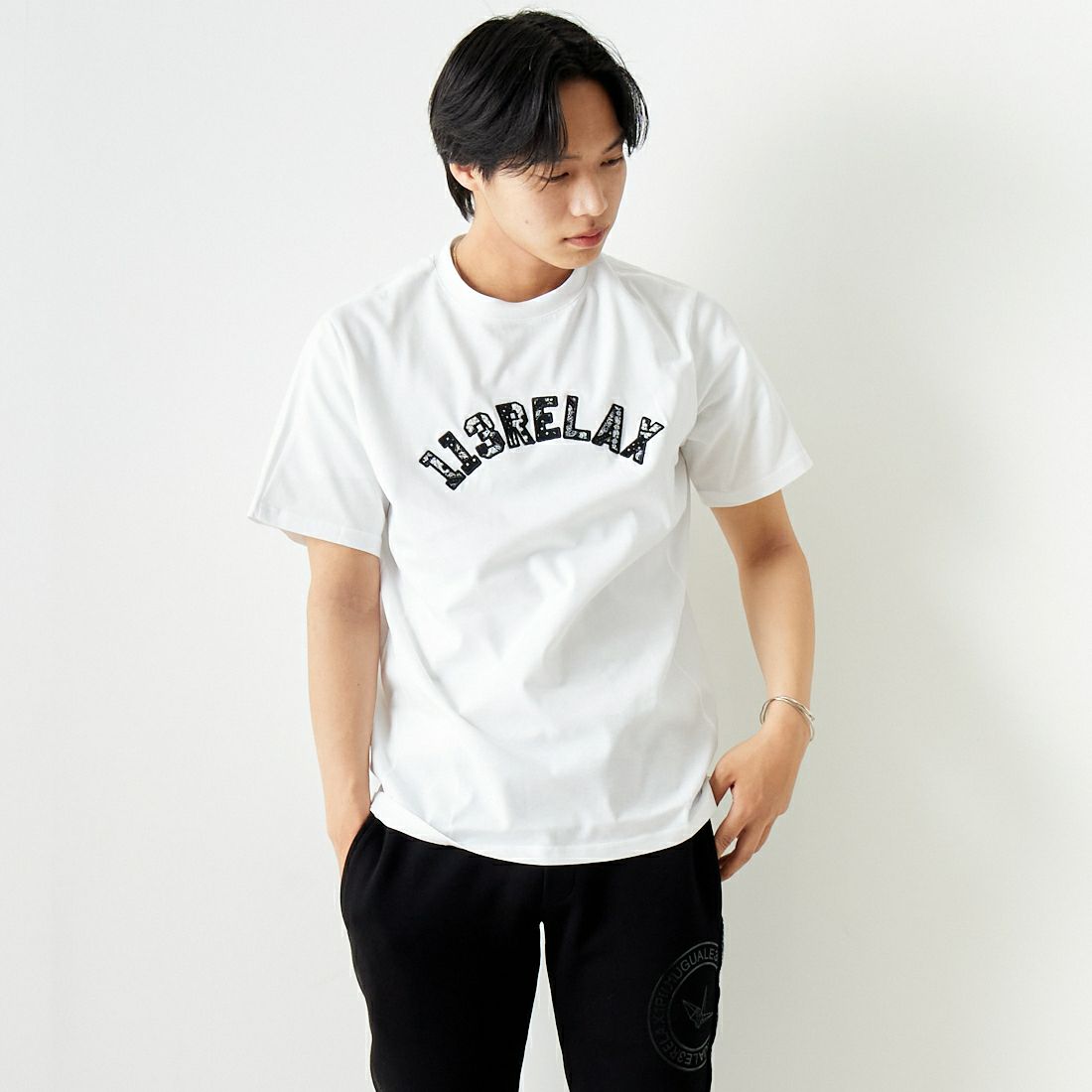 SN10 WHITE&&モデル身長：179cm 着用サイズ：L&&