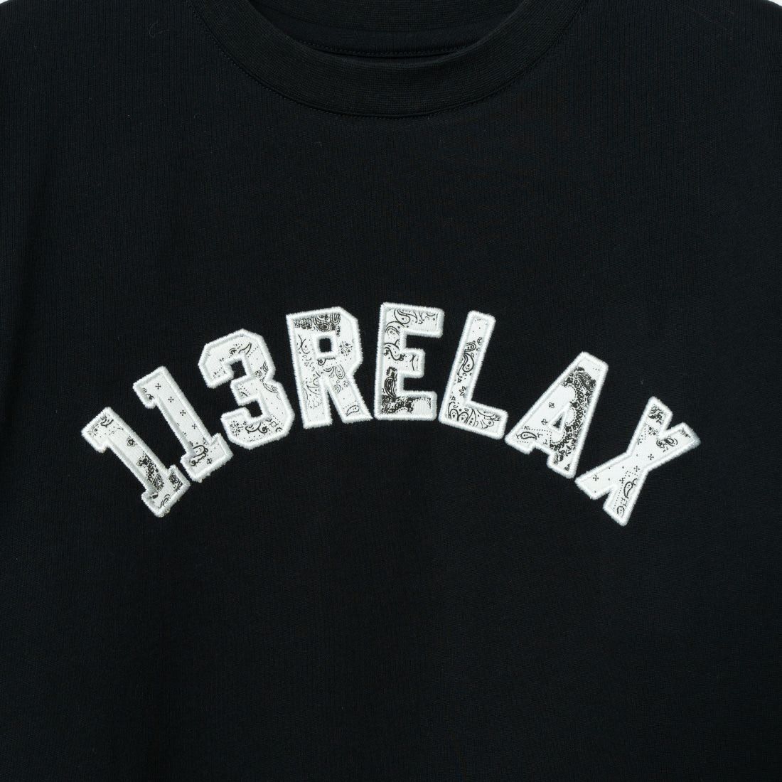 1PIU1UGUALE3 RELAX [ウノ ピゥ ウノ ウグァーレ トレ] ペイズリーロゴ半袖Tシャツ [UST-24002] SN90 BLACK