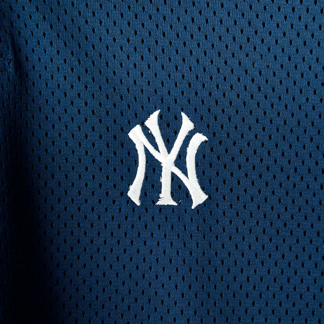 Fanatics [ファナティクス] 別注 MLBロゴ ヘンリーネックメッシュTシャツ [ML2124SS1-JF] NAVY/NY