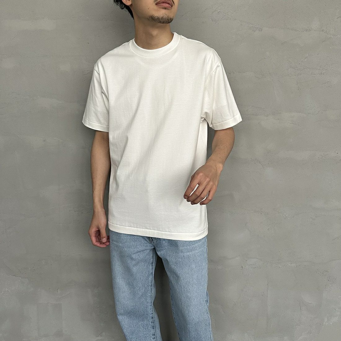 Hanes [ヘインズ] 1P SHIRO クルーネックTシャツ [HM1-X201] 010 ﾎﾜｲﾄ &&モデル身長：168cm 着用サイズ：M&&