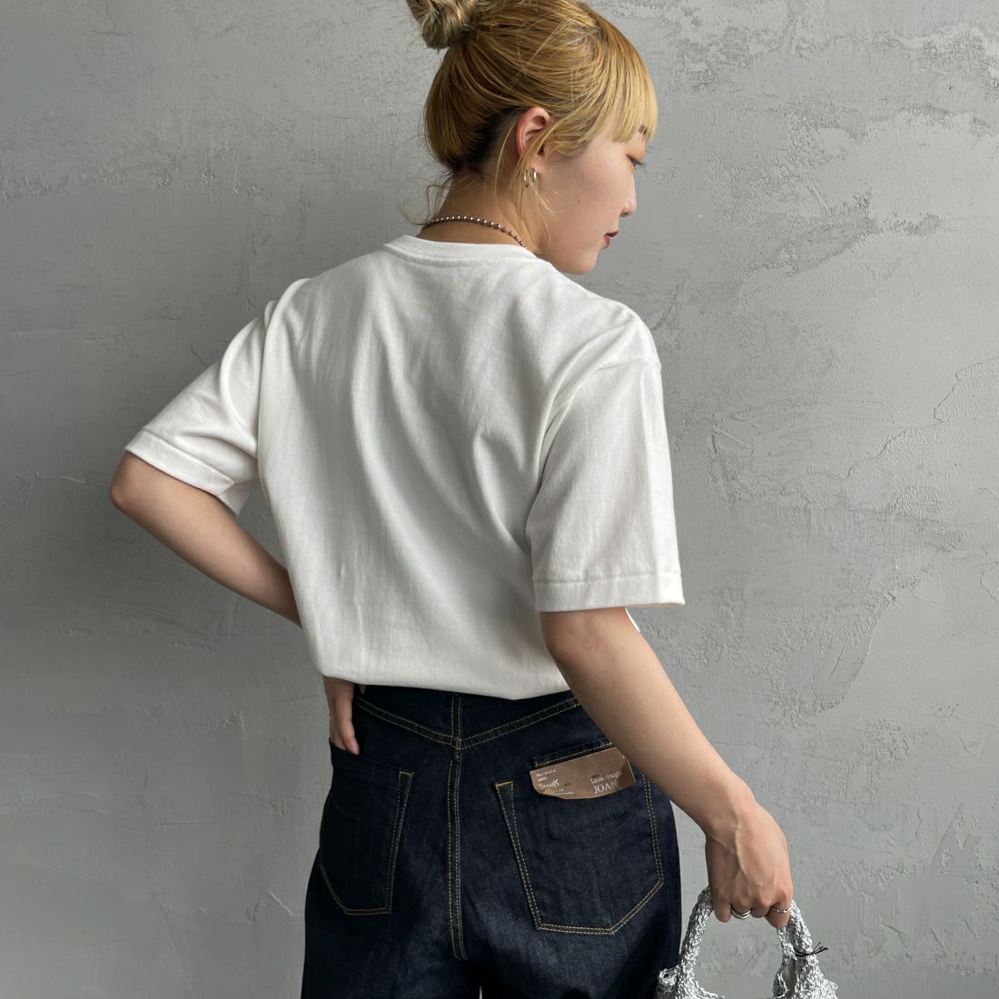 Hanes [ヘインズ] 1P SHIRO クルーネックTシャツ [HM1-X201] 010 ﾎﾜｲﾄ &&モデル身長：156cm 着用サイズ：S&&