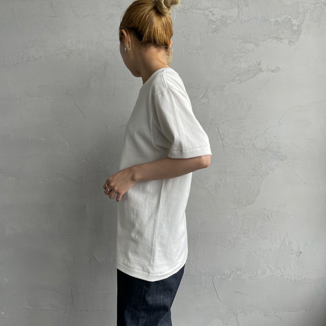Hanes [ヘインズ] 1P SHIRO クルーネックTシャツ [HM1-X201] 010 ﾎﾜｲﾄ &&モデル身長：156cm 着用サイズ：S&&