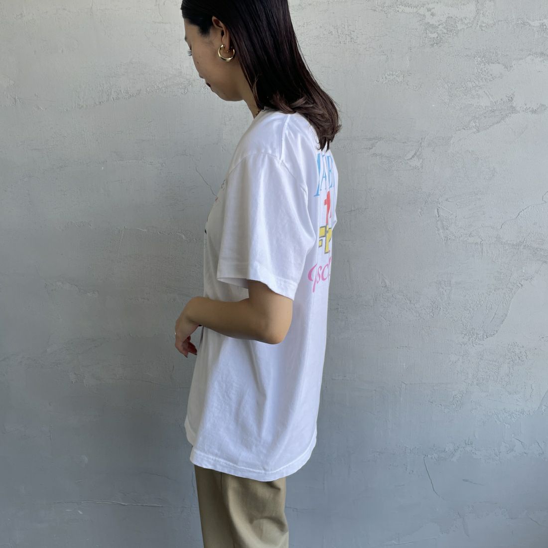 GOOD ROCK SPEED [グッドロックスピード] オリジルロゴプリントTシャツ [24ORG002W] WHITE &&モデル身長：163cm 着用サイズ：F&&