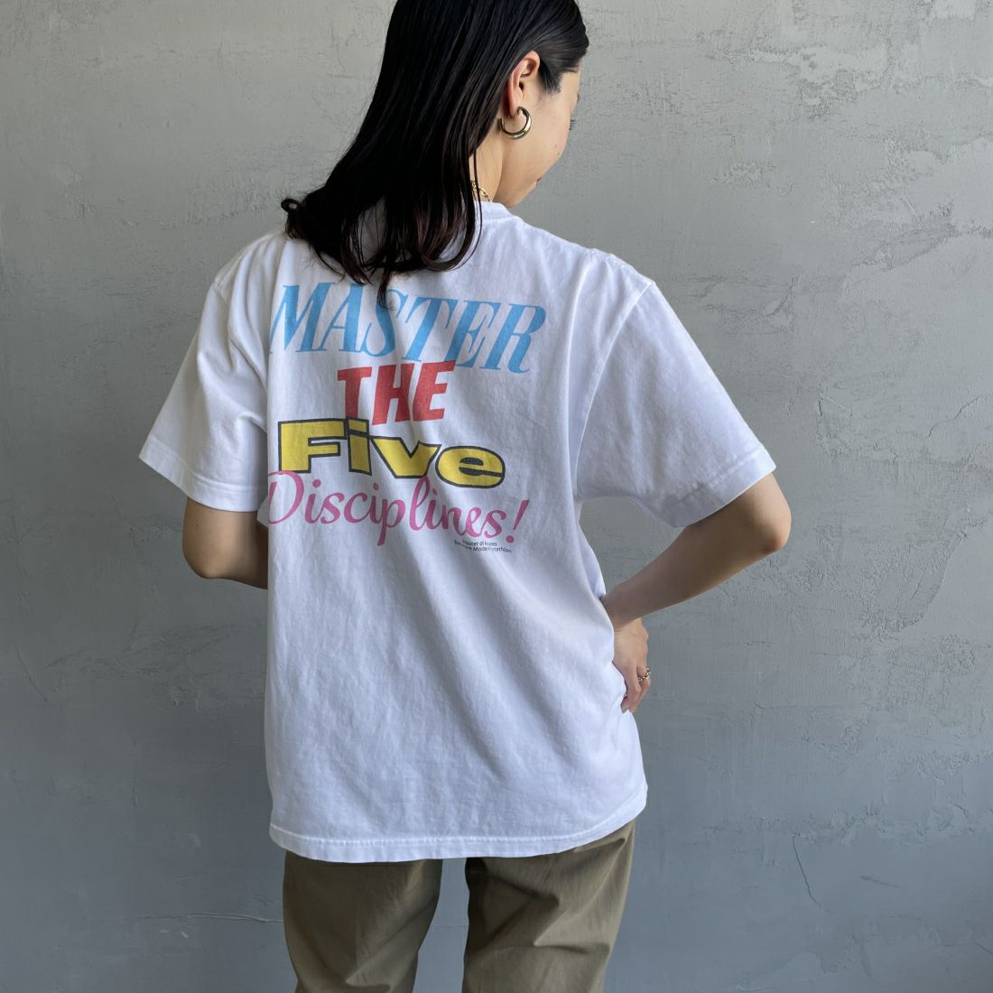 GOOD ROCK SPEED [グッドロックスピード] オリジルロゴプリントTシャツ [24ORG002W] WHITE &&モデル身長：163cm 着用サイズ：F&&