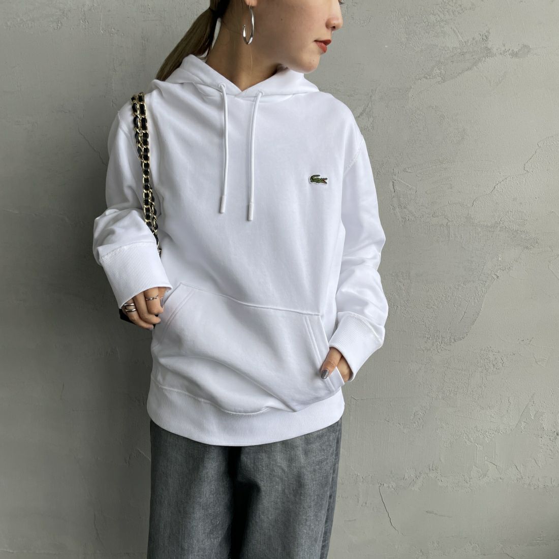 001 WHITE&&モデル身長：156cm 着用サイズ：3&&