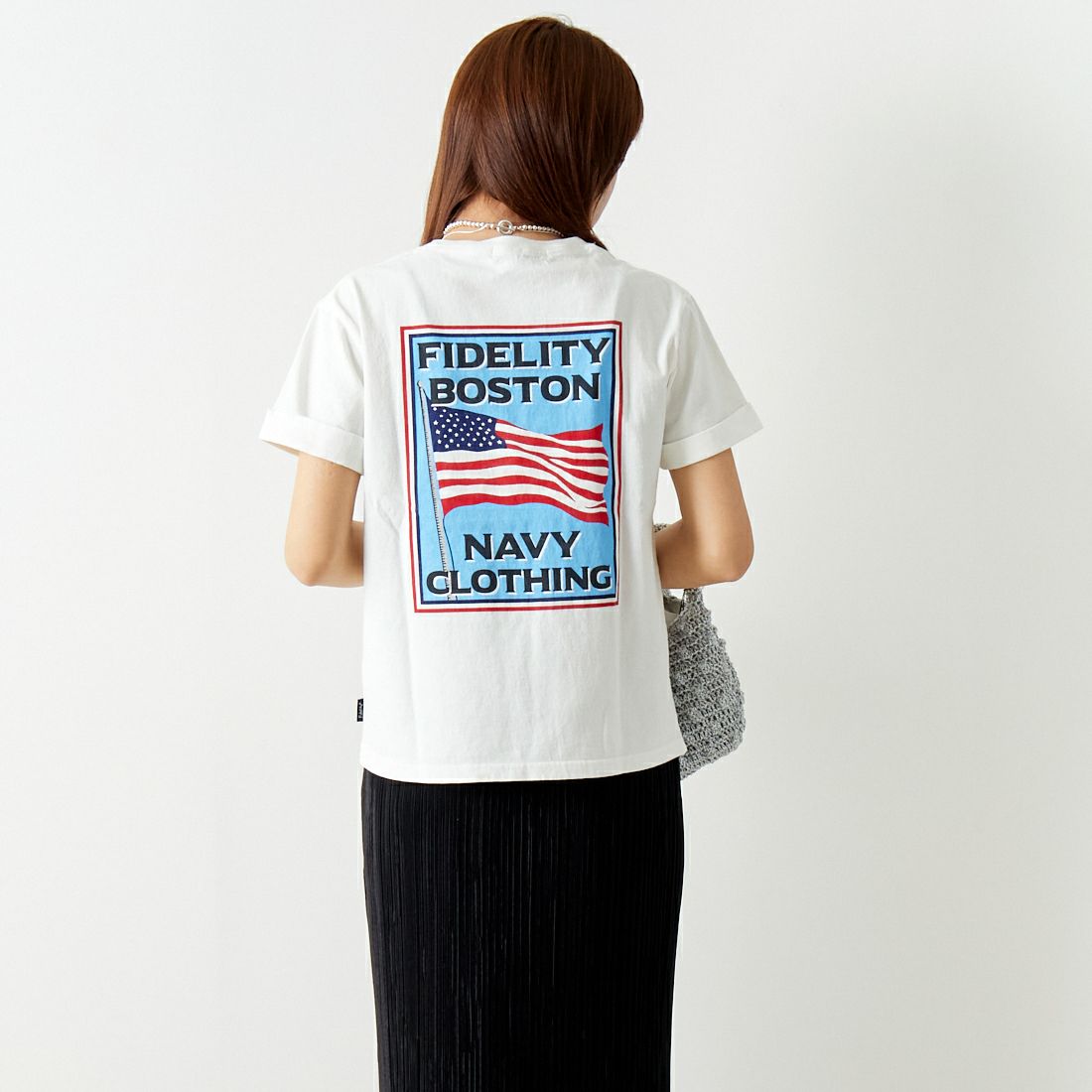 FIDELITY [フィデリティ] ポスターアートプリントTシャツ [FH-24575405] 06 OFF WHI &&モデル身長：167cm 着用サイズ：F&&