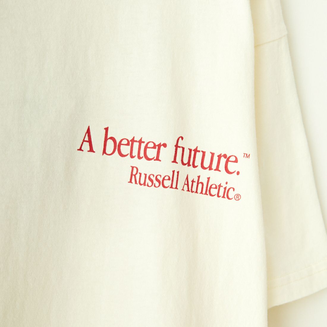 RUSSELL ATHLETIC [ラッセル アスレチック] BOOKSTORE ジャージーグラフィックTシャツ [RC-24032-B] 104 CREAM
