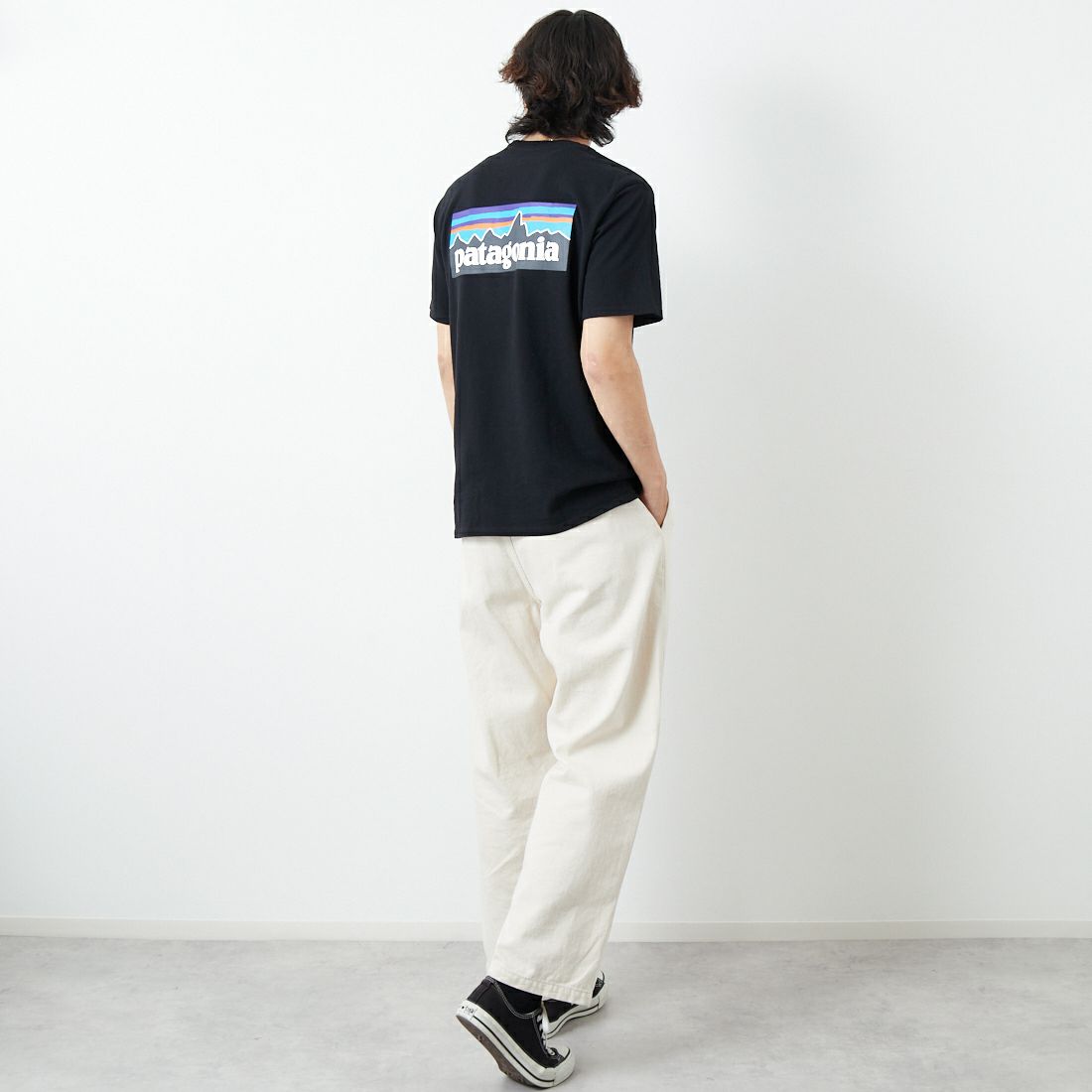 patagonia [パタゴニア] メンズ P-6ロゴ レスポンシビリティーTシャツ [38504] &&モデル身長：179cm 着用サイズ：M&&