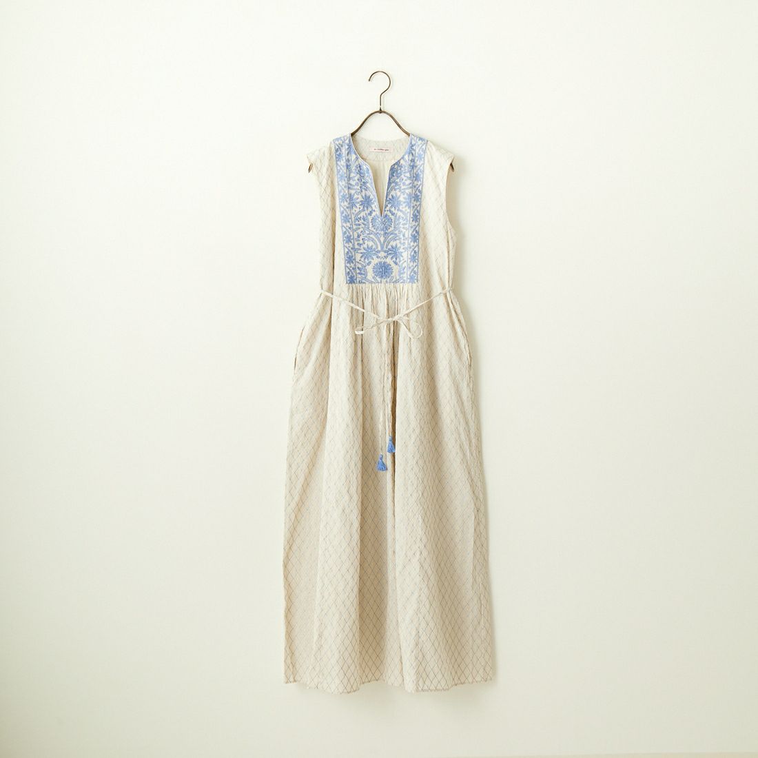 ne Quittez pas [ヌキテパ] ダイヤチェックプリント刺繍ドレス 