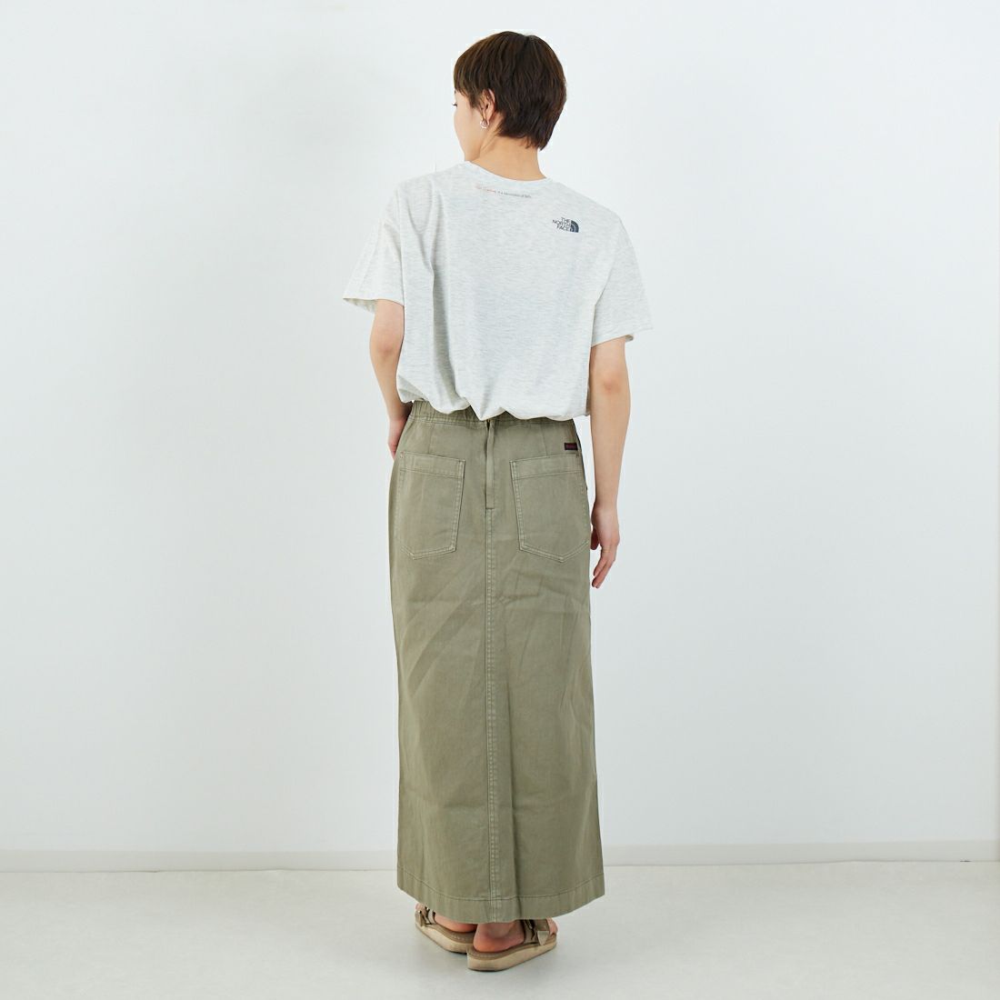 GRAMiCCi [グラミチ] ロングベイカースカート [G3SW-SK069] HERB &&モデル身長：160cm 着用サイズ：M&&