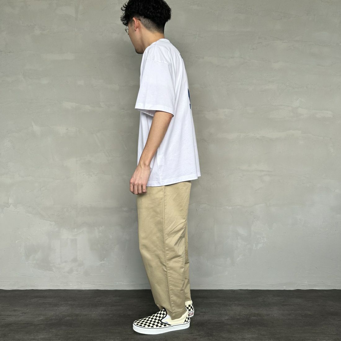 Fanatics [ファナティクス] 別注 MLBバックプリント ショートスリーブTシャツ [ML0122SS0002-JF] WHITE &&モデル身長：168cm 着用サイズ：XL&&