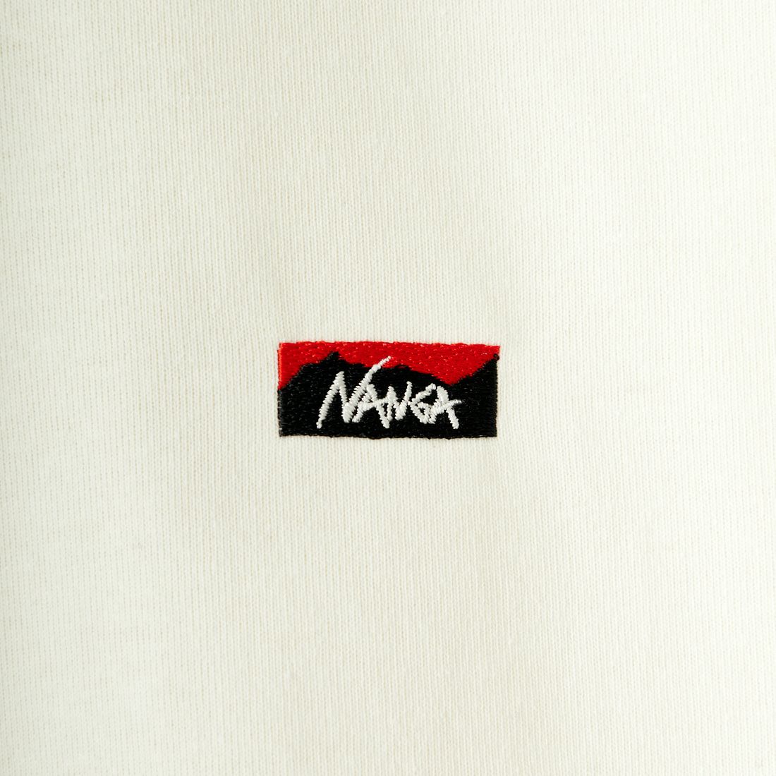 JEANSFACTORY × NANGA [ジーンズファクトリー × ナンガ] 別注 ワンポイントロゴ刺繍 ルーズフィットドローコードTシャツ [NW24SS-JF4] WHITE