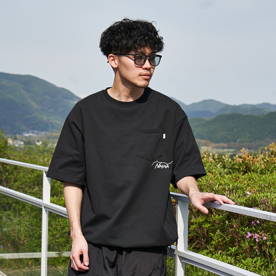 JEANSFACTORY × NANGA [ジーンズファクトリー × ナンガ] 別注 ルーズフィット ドローコードポケットTシャツ [NW24SS-JF5]