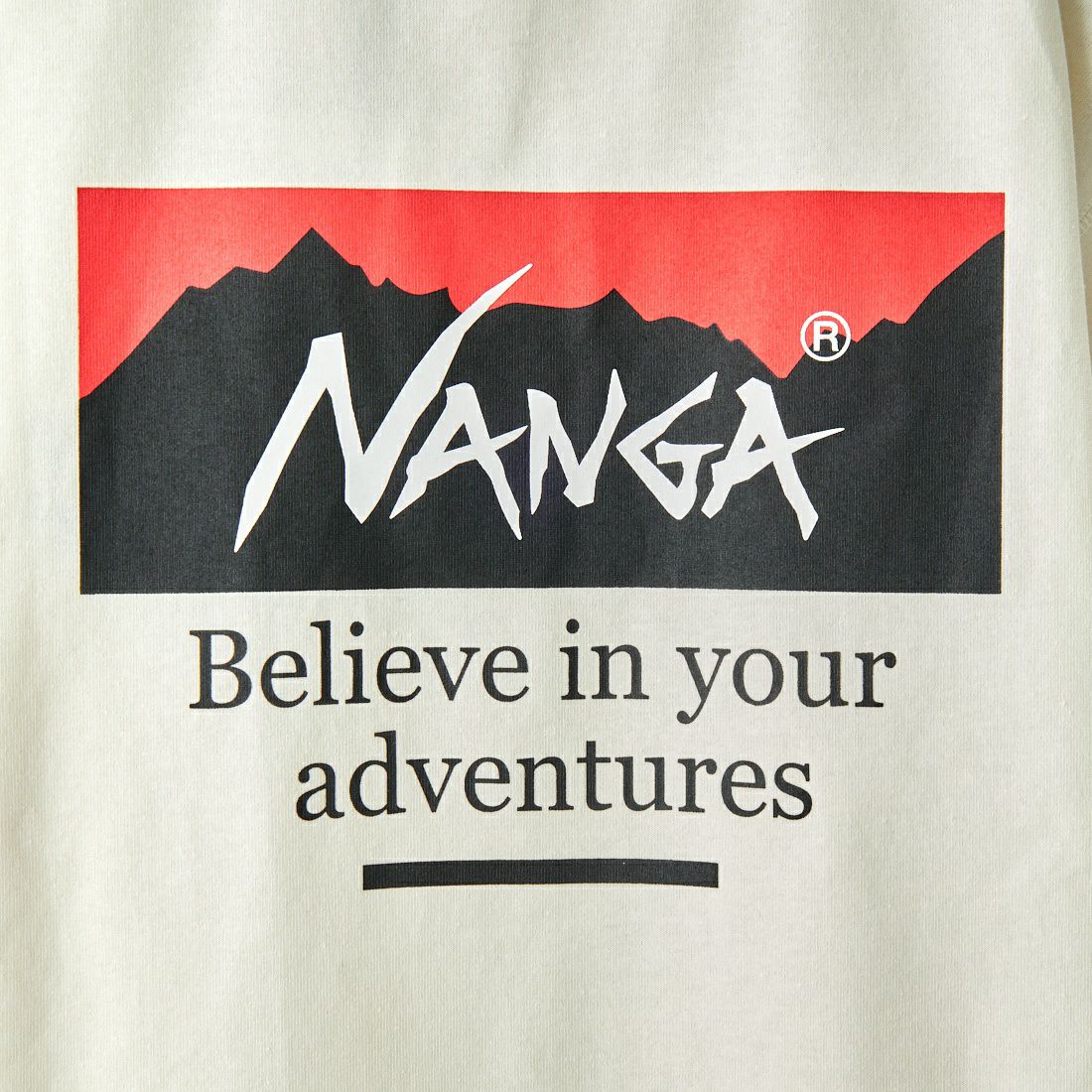 JEANSFACTORY × NANGA [ジーンズファクトリー × ナンガ] 別注 ブランドボックスロゴ バックプリントTシャツ [NW24SS-JF1]  WHITE