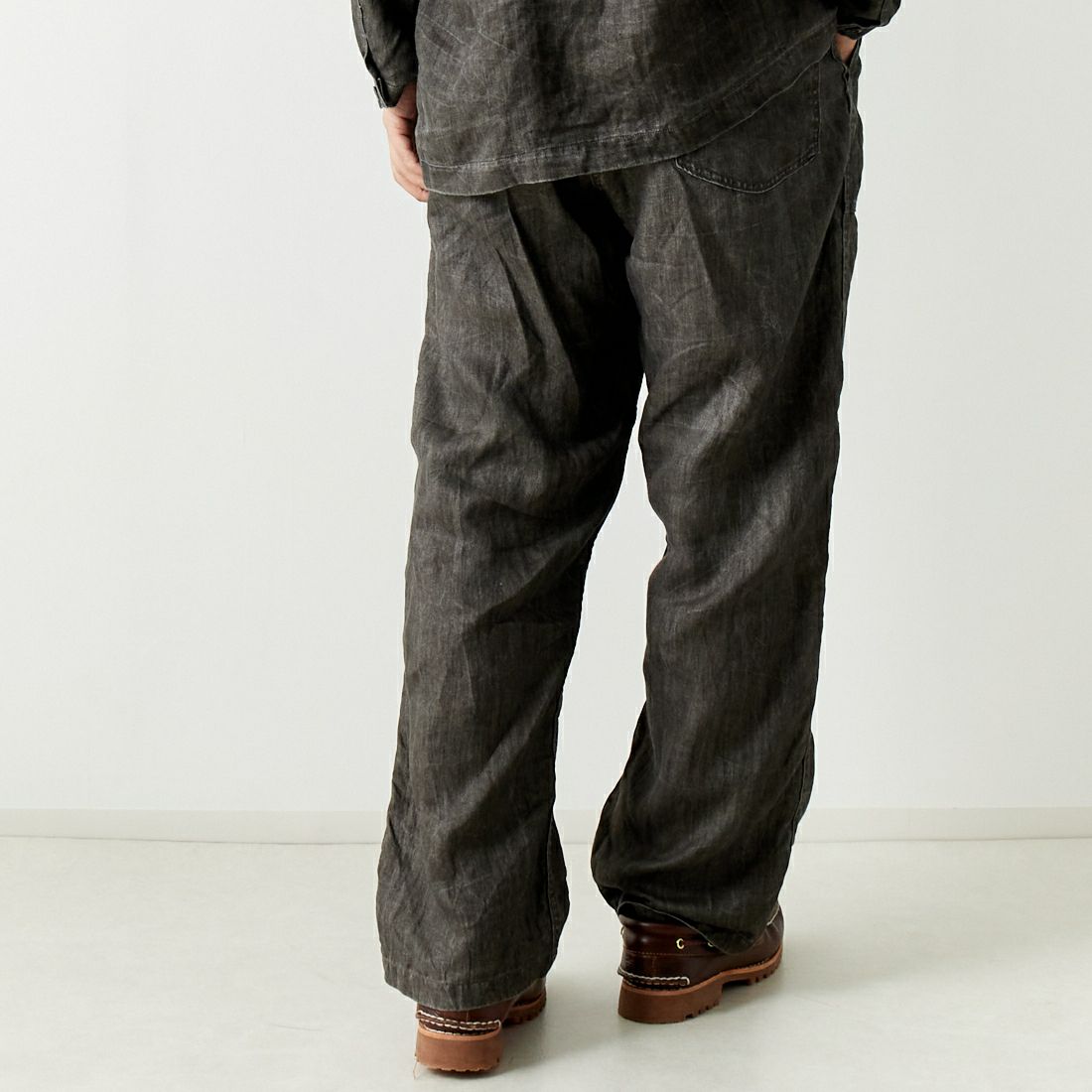 orSlow [オアスロウ] 墨染リネン ファティーグパンツ [01-5103] 60 CHARCOA &&モデル身長：179cm 着用サイズ：3&&