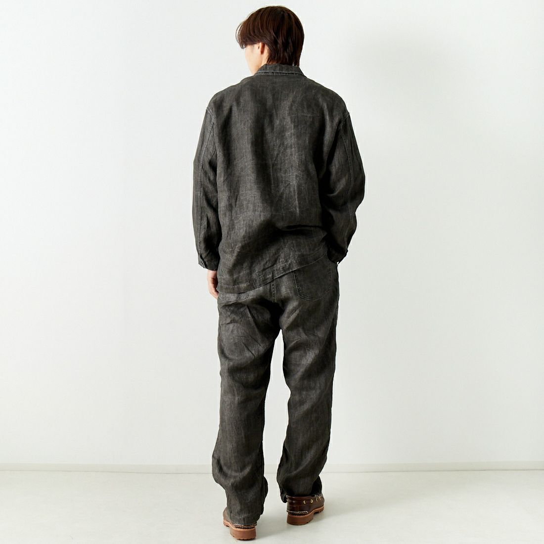 orSlow [オアスロウ] 墨染リネン ファティーグパンツ [01-5103] 60 CHARCOA &&モデル身長：179cm 着用サイズ：3&&