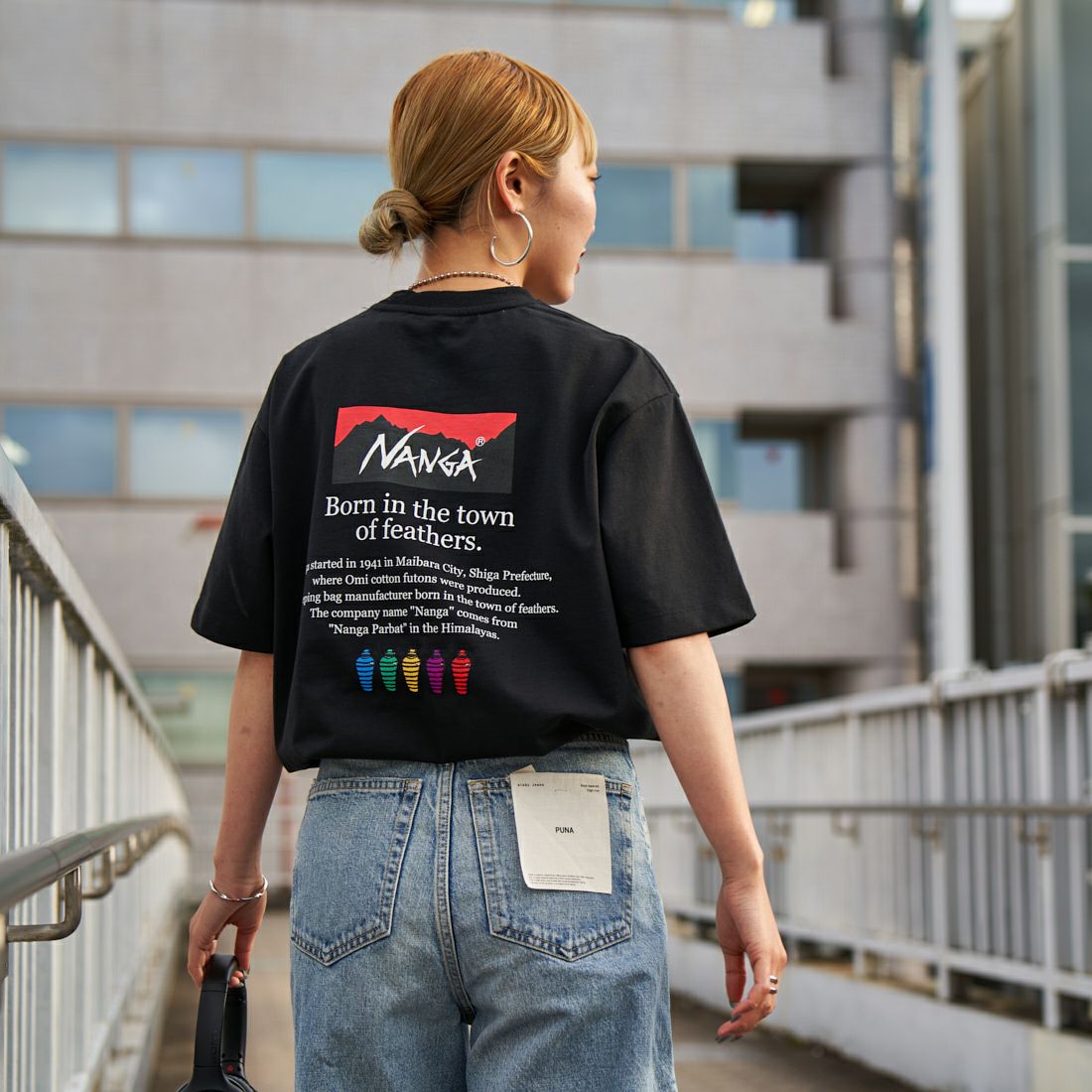 JEANSFACTORY × NANGA [ジーンズファクトリー × ナンガ] 別注 ヒストリーロゴ バックプリントTシャツ [NW24SS-JF2]